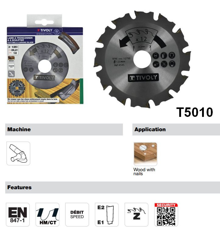 Tivoly T5010 Technic körfűrész jellemzői