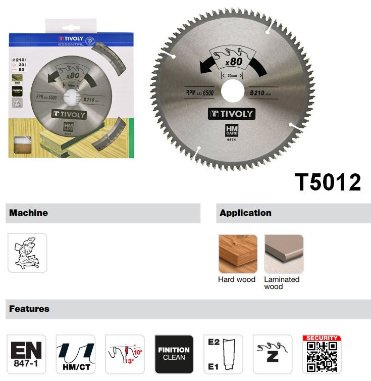 Tivoly T5012 körfűrész jellemzői