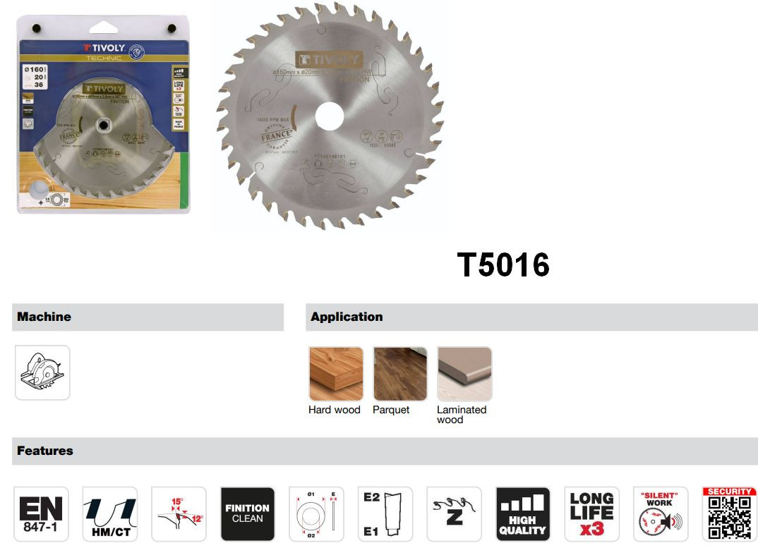 Tivoly T5016 Technic körfűrész jellemzői