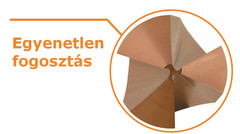 Kúpsüllyesztő egyenetlen fogosztással