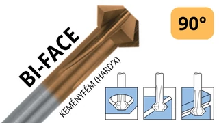 BiFace szögmaró 90° VHM, magafor 8480 és 8490 HardX bevonattal
