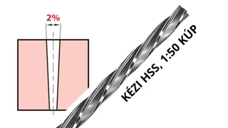1:50 kúpos kézi dörzsár HSS
