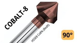 Kúpsüllyesztő DIN 335-C 90° HSSE8 - Magafor 4936 RedX bevonat inox acélhoz