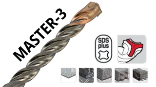 SDS-Plus háromélű fúrószár DIN 8035 MASTER3 - Tivoly 109227 vasbetonhoz