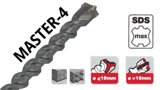 SDS-Max betonfúró DIN 8035 - Maxter4 4-élű keményfém - Tivoly 109055