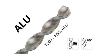Csigafúró DIN 338 HSS ALU - Tivoly 114007 - széles horonnyal könnyűfémekhez