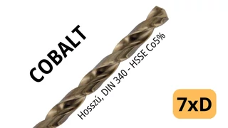 Hosszú csigafúró DIN 340 HSSE - Tivoly 114057 kobaltos 