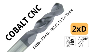 Rövid csigafúró DIN 1897 HSSE TiAlN bevonattal - Tivoly phoenix 814391 - CNC-re ajánlott