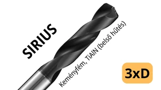 Keményfém csigafúró 3xD: Rövid furatokhoz CNC gépre - Tivoly Sirius és SmiCut minőség