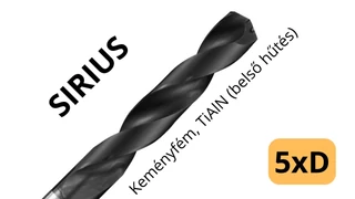 Keményfém csigafúró 5xD VHM - CNC gépre termelékeny fúráshoz - Tivoly Sirius és SmiCut minőség