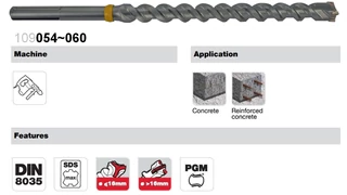 SDS-Max betonfúró DIN 8035 - Maxter4 4-élű keményfém - Tivoly 109055