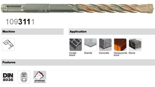 SDS-Plus fúrószár DIN 8035 -Speeder2 professzionális betonfúráshoz - Tivoly 109310