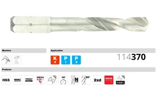 12 részes Hexa csigafúró készlet DIN 3126 C 6.3 hatszög befogószárral