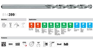 Csigafúró DIN 338 HSSE TiAlN bevonattal - kis méretek 0,8-2,5 mm - Tivoly 814403