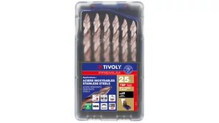 25 részes lépcsős hegyű HSS csigafúró készlet - Tivoly TSP (1-13 mm)