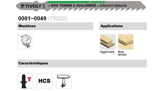 Szúrófűrészlap puhafához - Króm-vanádium (HCS) penge