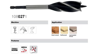 4 részes négyélű fafúró készlet 