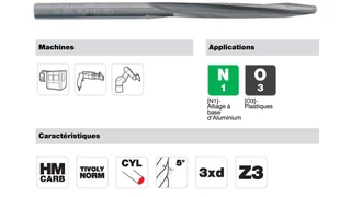 3-élű Fúródörzsár kompozt anyagok telibefúrásához
