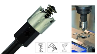 Koronafúró fémhez HSS - vezetőfúróval és kilökőrugóval