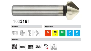 6 részes 90° kúpsüllyesztő készlet - DIN 335-C HSSE kobaltos