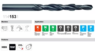 Lépcsősfúró 90° HSS - menetmag