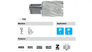 Magfúró HSS Weldon 19 - Tivoly 103705 és 103706 - 30 mm és 50 mm vastag anyaghoz