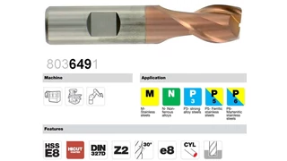Horonymaró DIN 327 HSSE8 gyorsacél 2-élű - Tivoly 803649