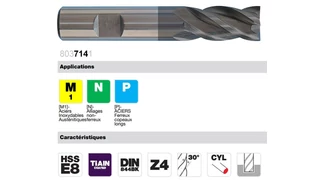 4-élű ujjmaró DIN 844-K HSSE8 - Tivoly T-Line 803714