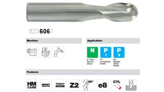 Gömbvégű maró VHM - bevonat nélkül