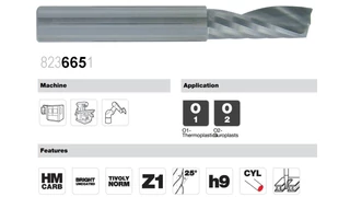 Egyélű kontúrmaró VHM Plastic - Tivoly 823665