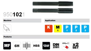 Kézi menetfúró DIN 2181 MF finommenethez - HSS - Tivoly 950102
