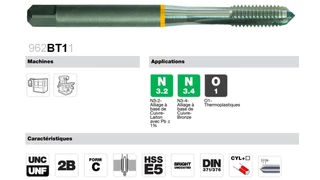 Gépi menetfúró UNC,UNF - HSSE C Bronz