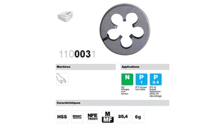 Állítható menetmetsző M (metrikus) - HSS Tivoly 110003 - különböző tűrésű menetekhez