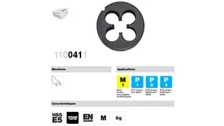 Menetmetsző DIN EN 22568 M (metrikus) HSS és HSSE - Tivoly 110037 és 110041