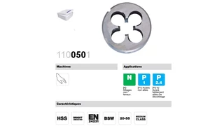 Menetmetsző DIN EN 22568 W (Whitworth) -  HSS - Tivoly 110050
