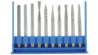 10 részes keményfém rotormaró (turbómaró) készlet Ø3 mm