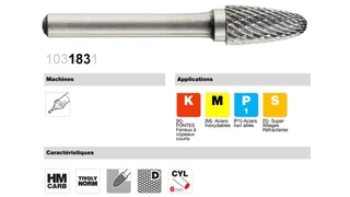 Keményfém rotormaró (turbómaró, marócsap) RBF keresztfogú - Tivoly 103183