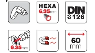 Csavarbit gyorscserélő L60 HEXA