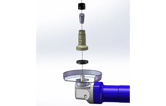 A Kaindl Multi-Shaft szerszámbefogó felszerelése a sarokcsiszolóra