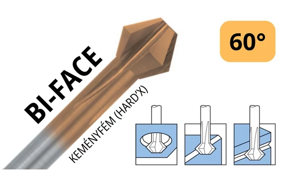 BiFace szögmaró 60° VHM, Magafor 8460