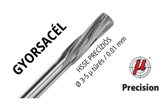 Precíziós dörzsár DIN 212-B HSSE gyorsacél 8-20 mm/0,01 mm - Magafor 600/601