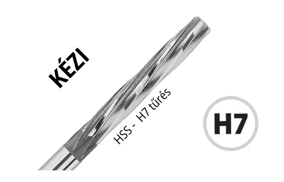 Kézi dörzsár DIN 206-B H7 HSS - Magafor 670 - Méretsor: tizedenként