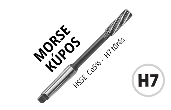 Gépi dörzsár DIN 208-B H7 HSSE Morse kúpos szárral - Magafor 660