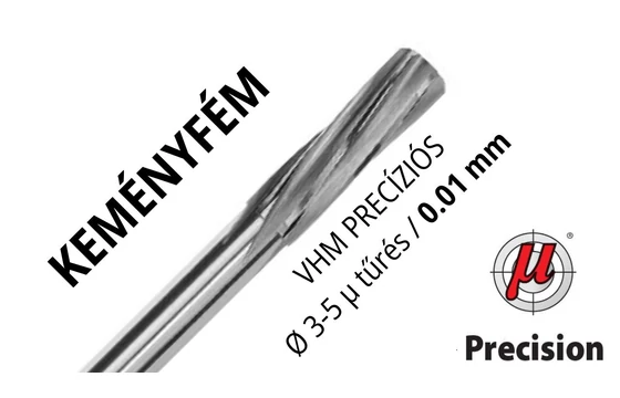 Precíziós dörzsár DIN 212-B VHM keményfém 0,6-3 mm/0,01 mm - Magafor 8600