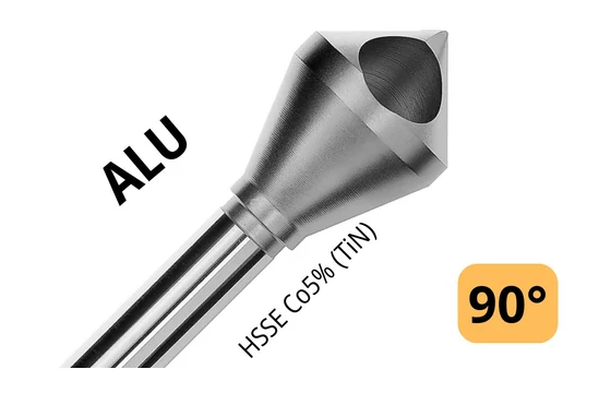 Kúpsüllyesztő egyélű keresztfuratos 90° HSSE Alu - Magafor 411 - sorjázáshoz