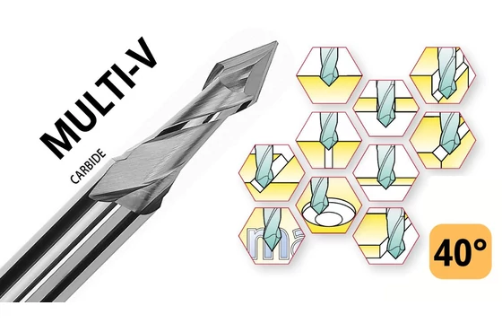 Multi-V 40° VHM - multifunkciós keményfém V-horonymaró - Magafor 8040