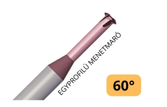 Egyfogú menetmaró 60°  metrikus és amerikai menethez - SmiCut NS