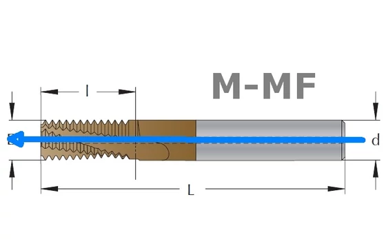 Menetmaró M-menethez belső hűtéssel - méretek