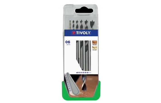 6 részes professzionális Tivoly fafúró készlet (2-8 mm)