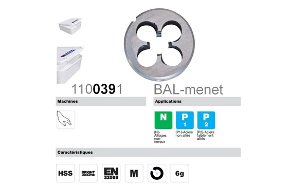 Balos menetmetsző M-LH - HSS jellemzői